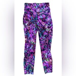 Lululemon Wunder Under Purple Abstract Print Leggings Women’s Size 6